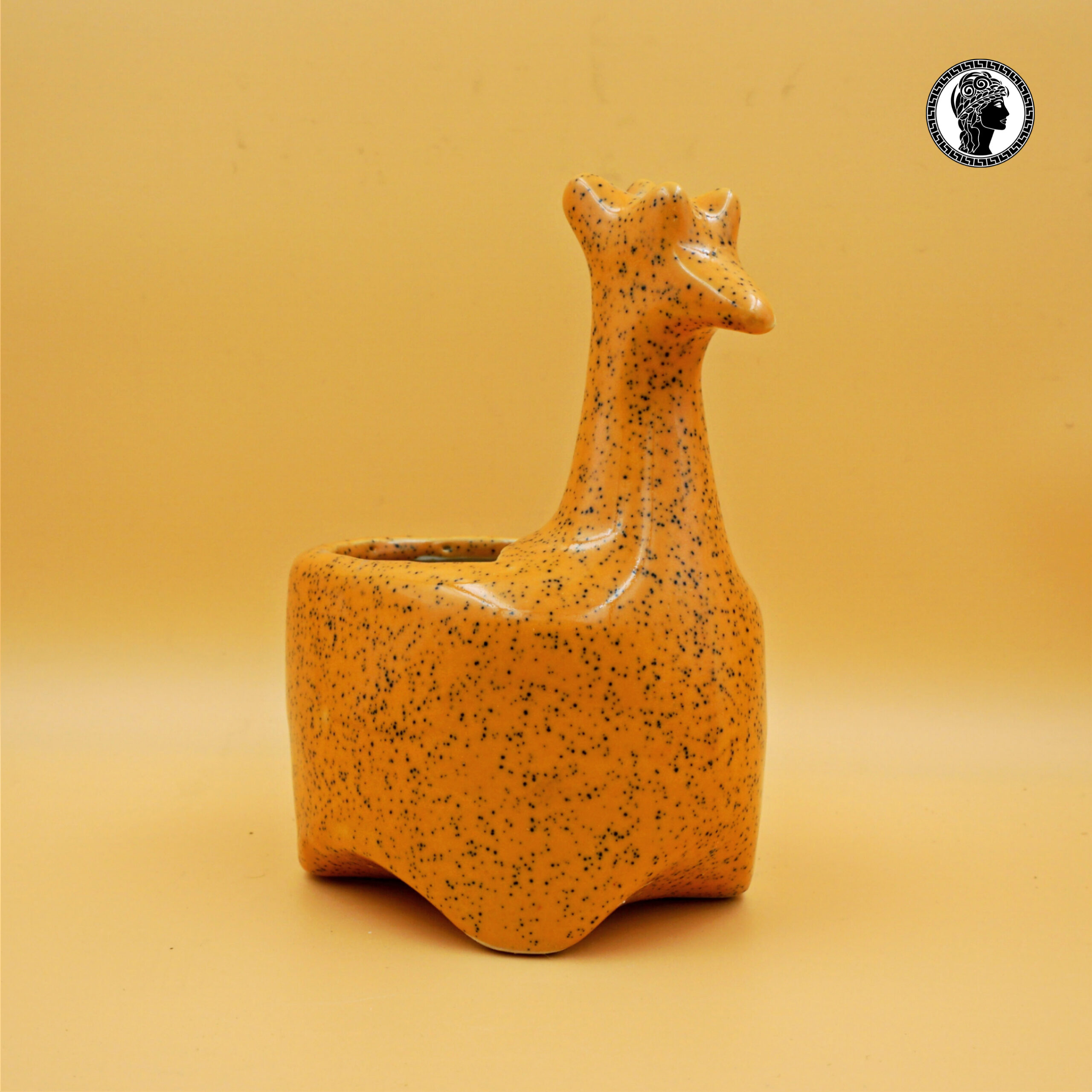 Giraffe Shape Ceramic Planter Orange – 6 inch scaled 1