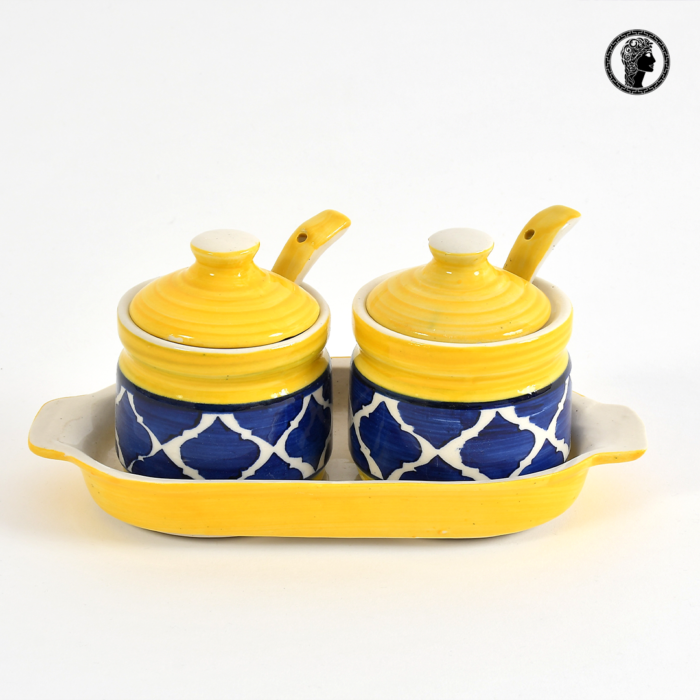 Moroccan Design Ceramic Pickle Jars with Tray Spoon 2.JPG