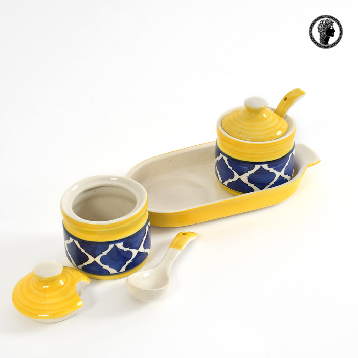 Moroccan Design Ceramic Pickle Jars with Tray Spoon 3.JPG