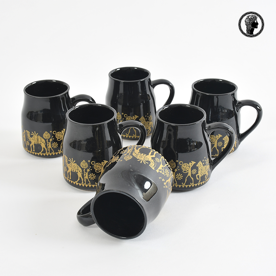 Designer Black Kettle Cup Set 4.JPG