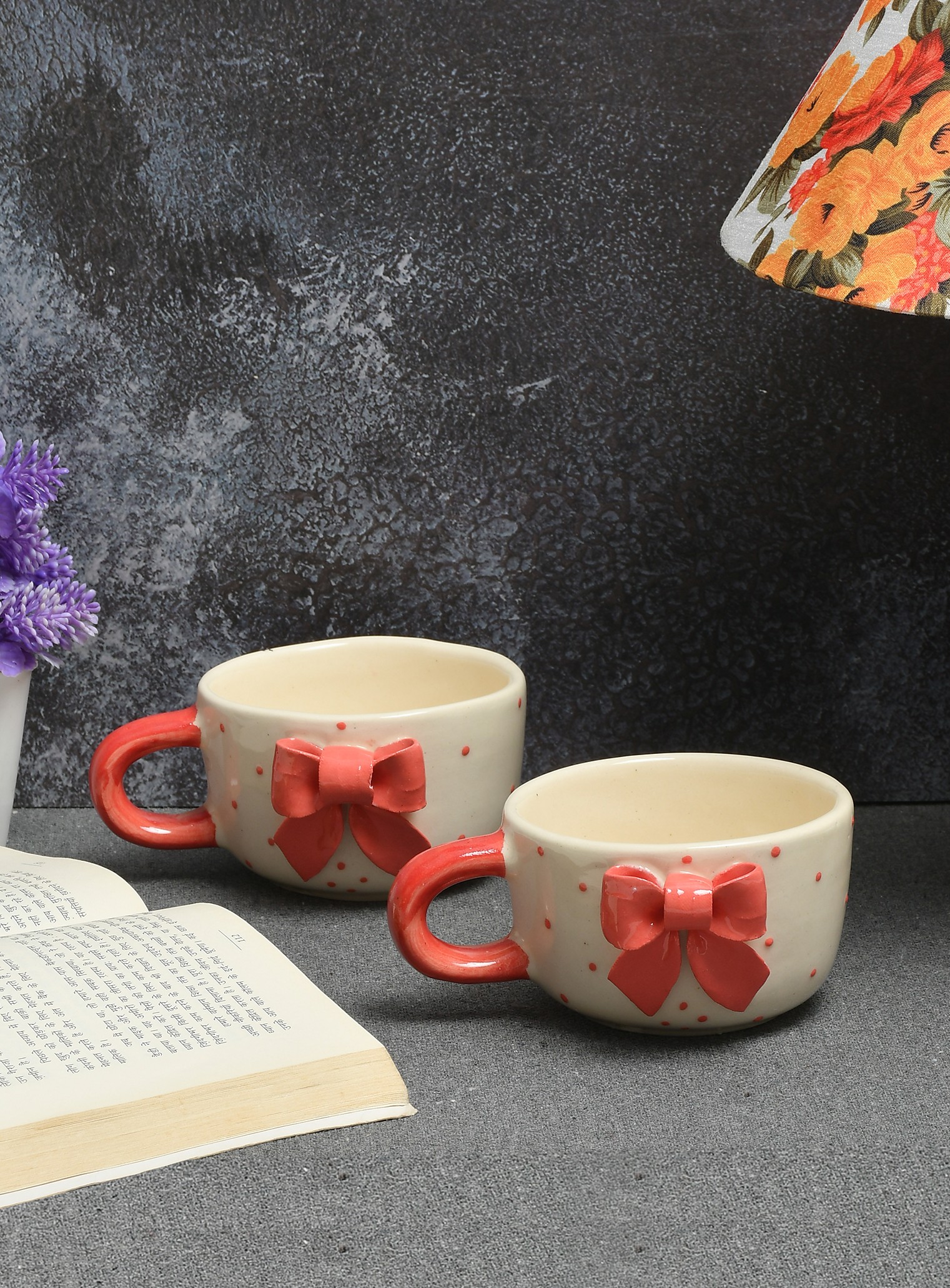Handmade Red Bow Charm Mug - Set of 2 1 DSC 6400.aaaad