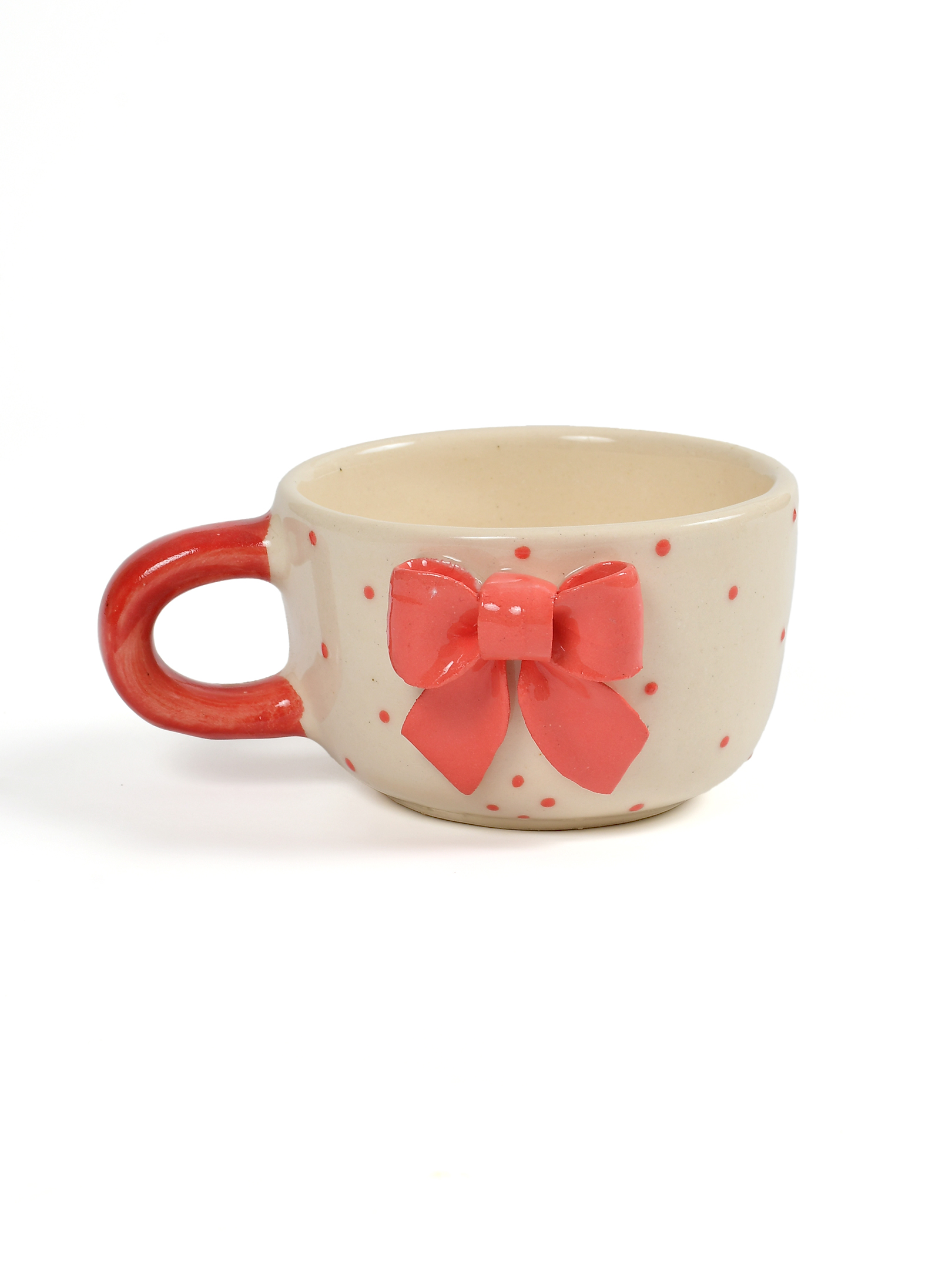 Handmade Red Bow Charm Mug - Set of 2 3 DSC 6400